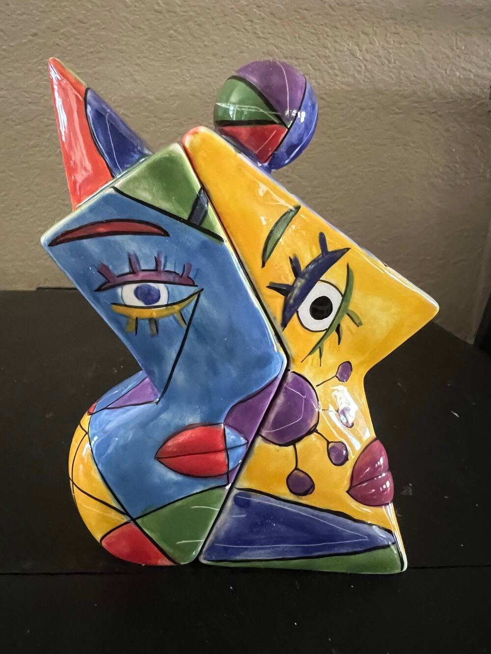 Rare Muzeum Picasso Style Cubist Male Female Salt & Pepper Shakers